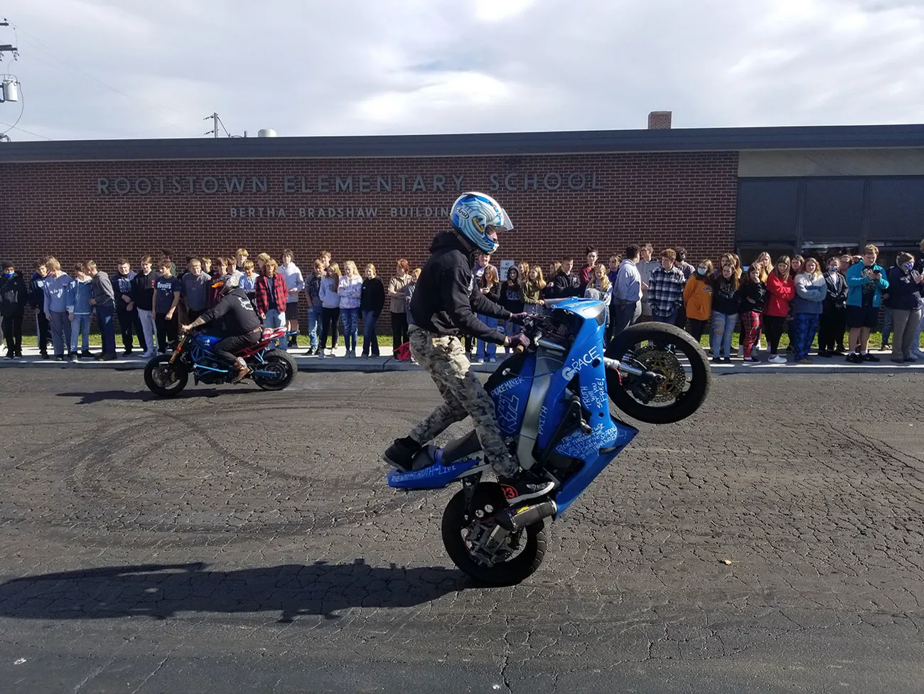 Scott Caraboolad at an assembly