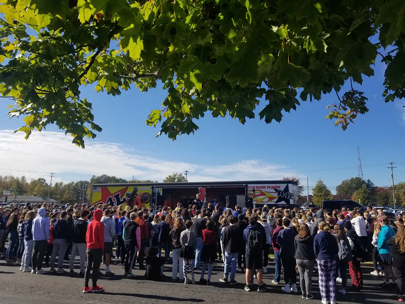Scott Caraboolad at an assembly